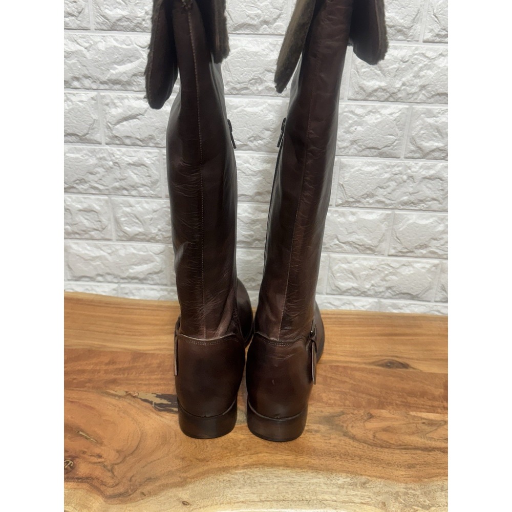 Vintage Foundry Co VFL-226 Brown Leather Shearling Riding Boots Women's 9 - Picture 3 of 10
